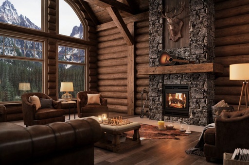 [UW0300] Ambiance Elegance 42 Rectangular Built-In Wood Fireplace